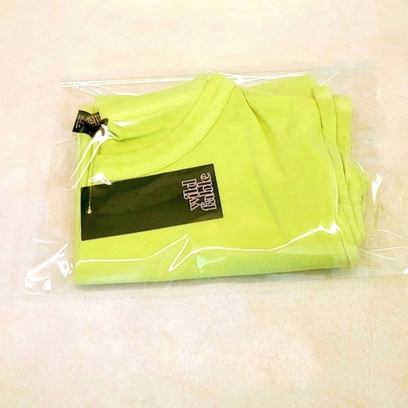 CROPPED SHORT SLEEVE NEON GREEN 100% COTTON T-SHIRT SIZE XS - Picture 7 of 7